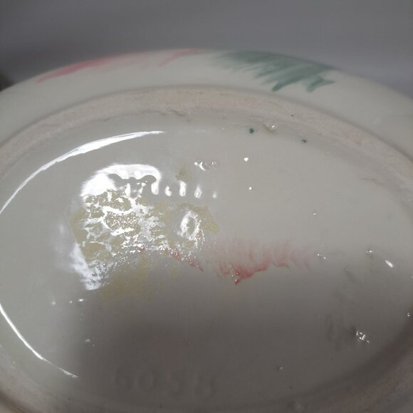 Hand-Painted Maurice California Pottery Oval Bowl Planter Pink Green Ceramic - Picture 17 of 17